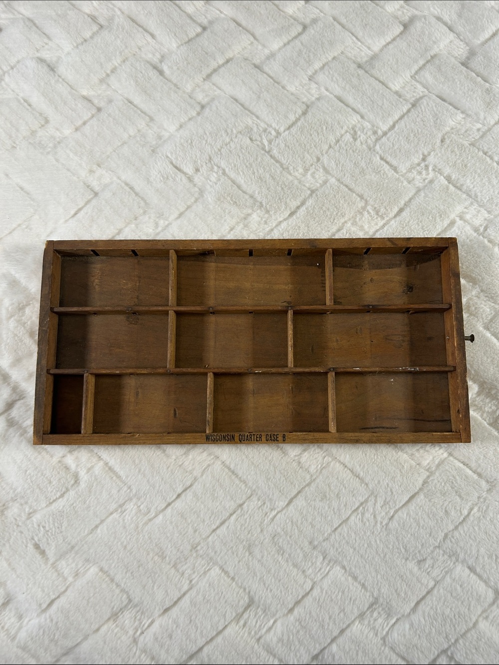 Vintage Wooden Organizer/Printers Tray - Brown- see measurements